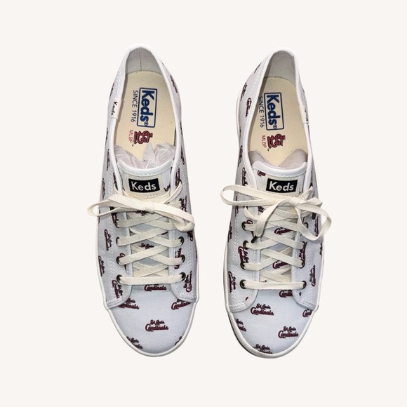 Women's Keds White St. Louis Cardinals Kickstart Repeat Logo Sneakers Size 10 - Picture 9 of 10